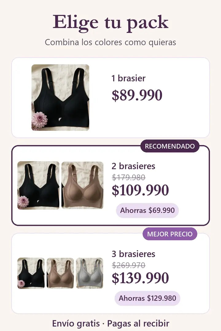 Packs: 1 por $89.990, 2 por $109.990, 3 por $139.990